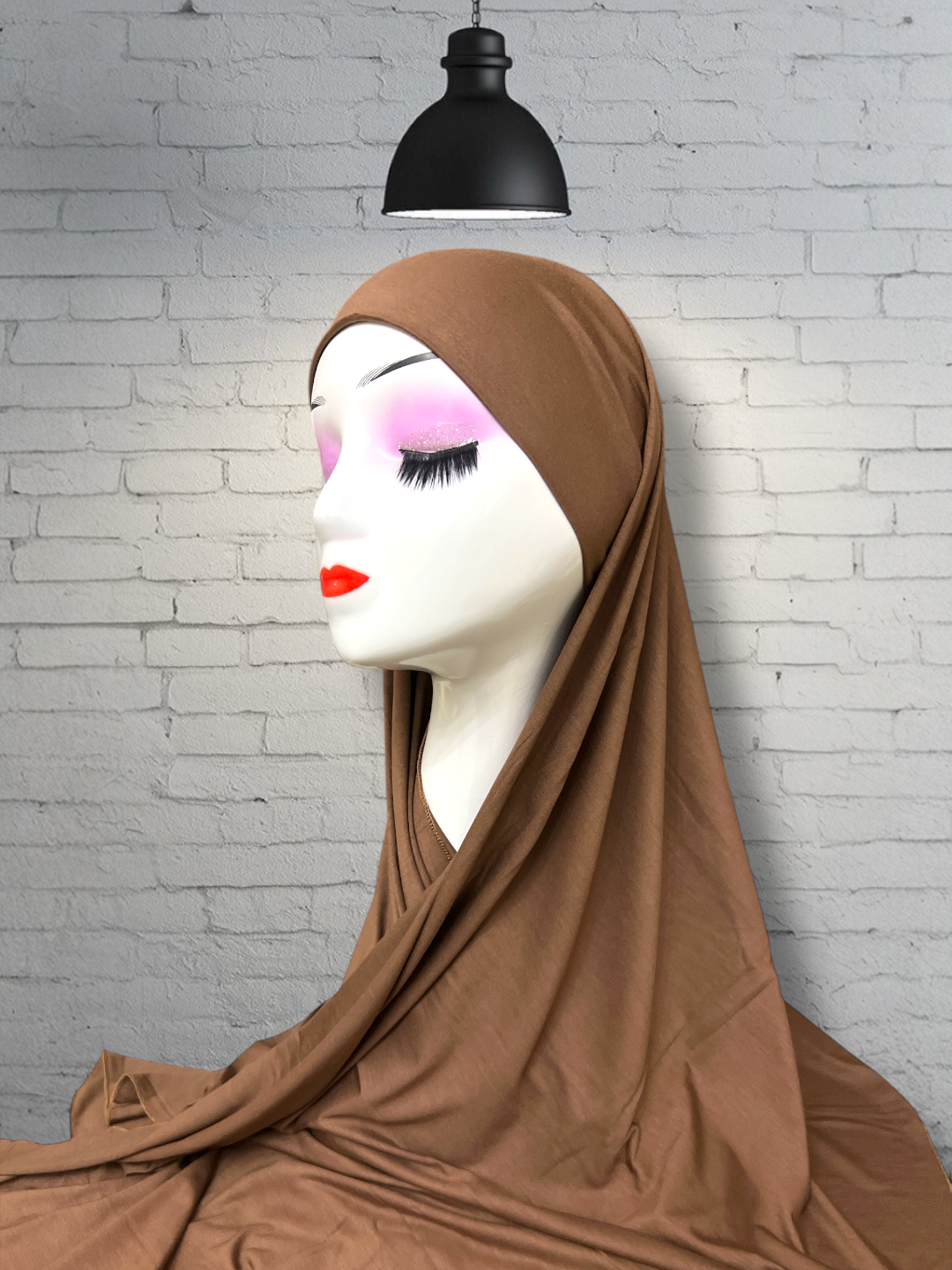 Платок  для женщин,150х50 см, коричневый — фото 1