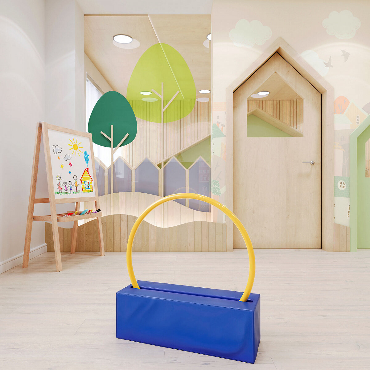 Мягкий спортивный модуль Сальто ДМФ-МК-01.89.21 сине-желтый — фото 1