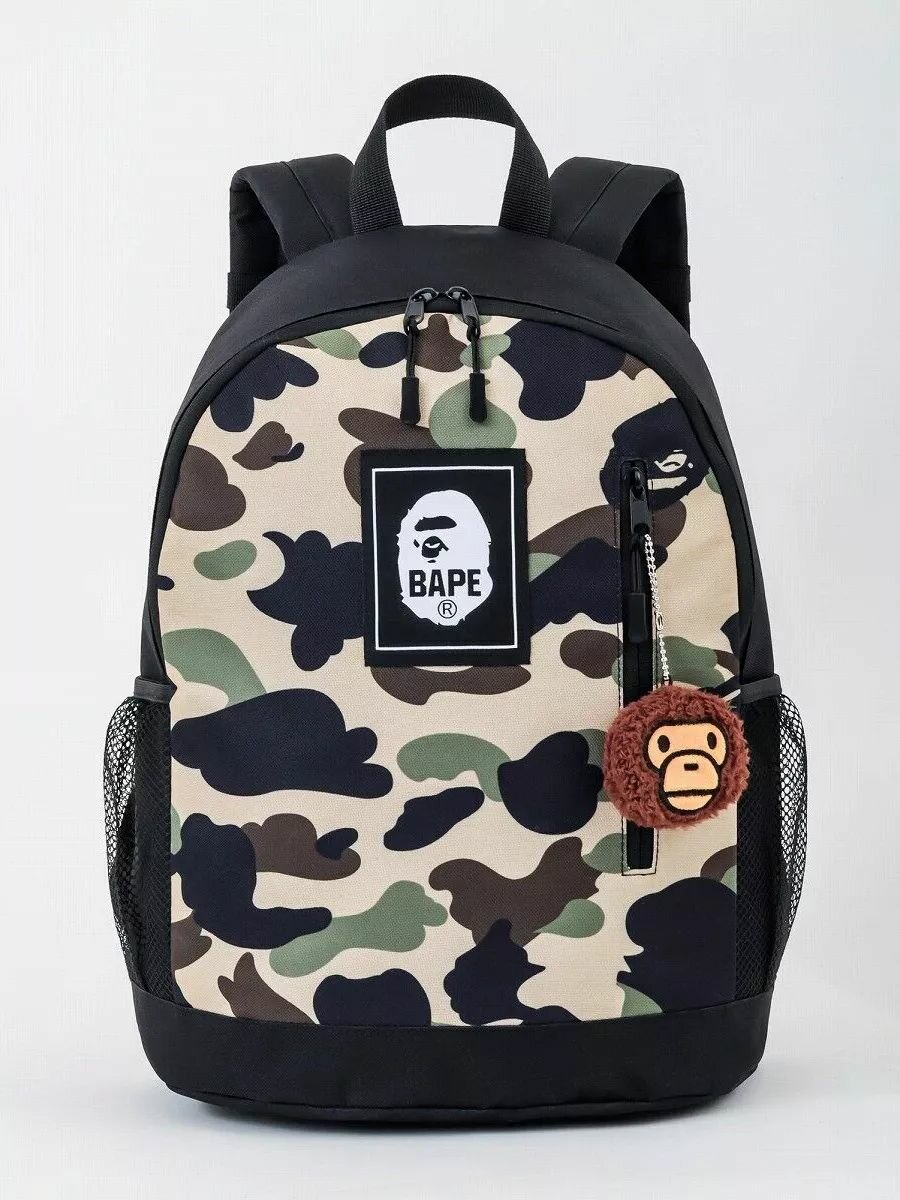 Кукла-подвеска из японского журнала "молодежный уличный тренд", камуфляжный рюкзак с головой человека-обезьяны