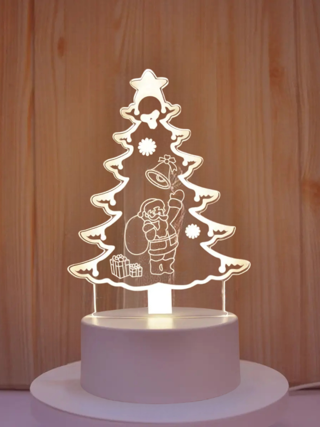 Ночник 3D "Ёлка", светильник настольный светодиодный, новогодний, тёплый свет