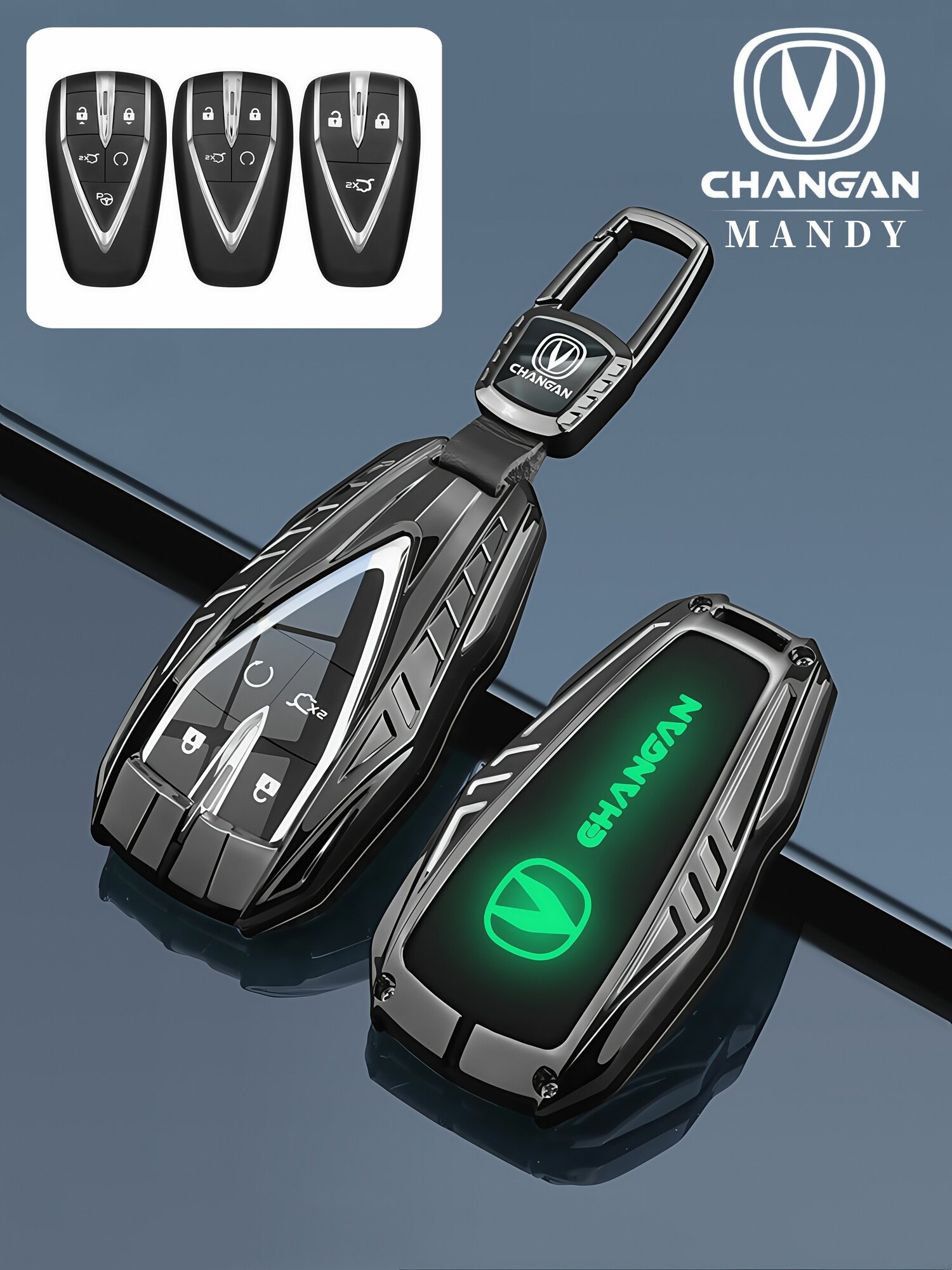 Чехол-брелок для автомобильного ключа из цинкового сплава для Changan CS35 CS55 CS75 PLUS, UNI-V, T K S Чанъань автомобильный брелок Умный с брелком ключей