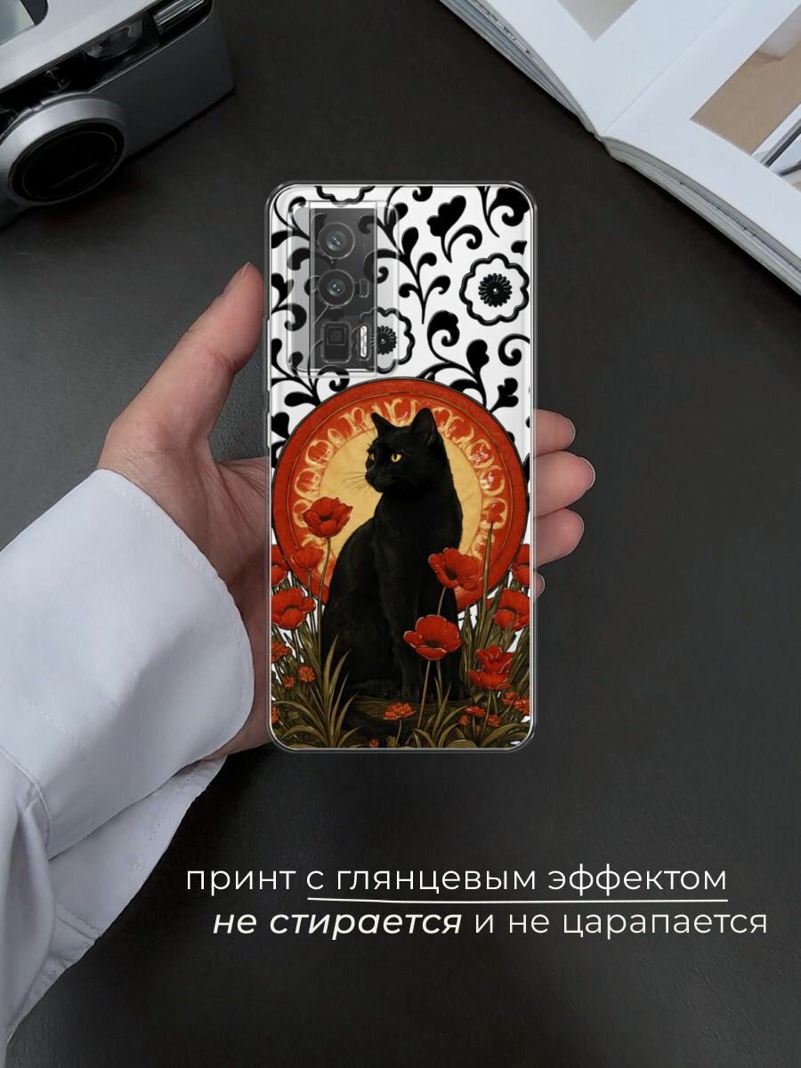 Чехол на Xiaomi Redmi K60/Poco F5 Pro / Редми К60/Поко F5 Pro с принтом Кот в маках — фото 1