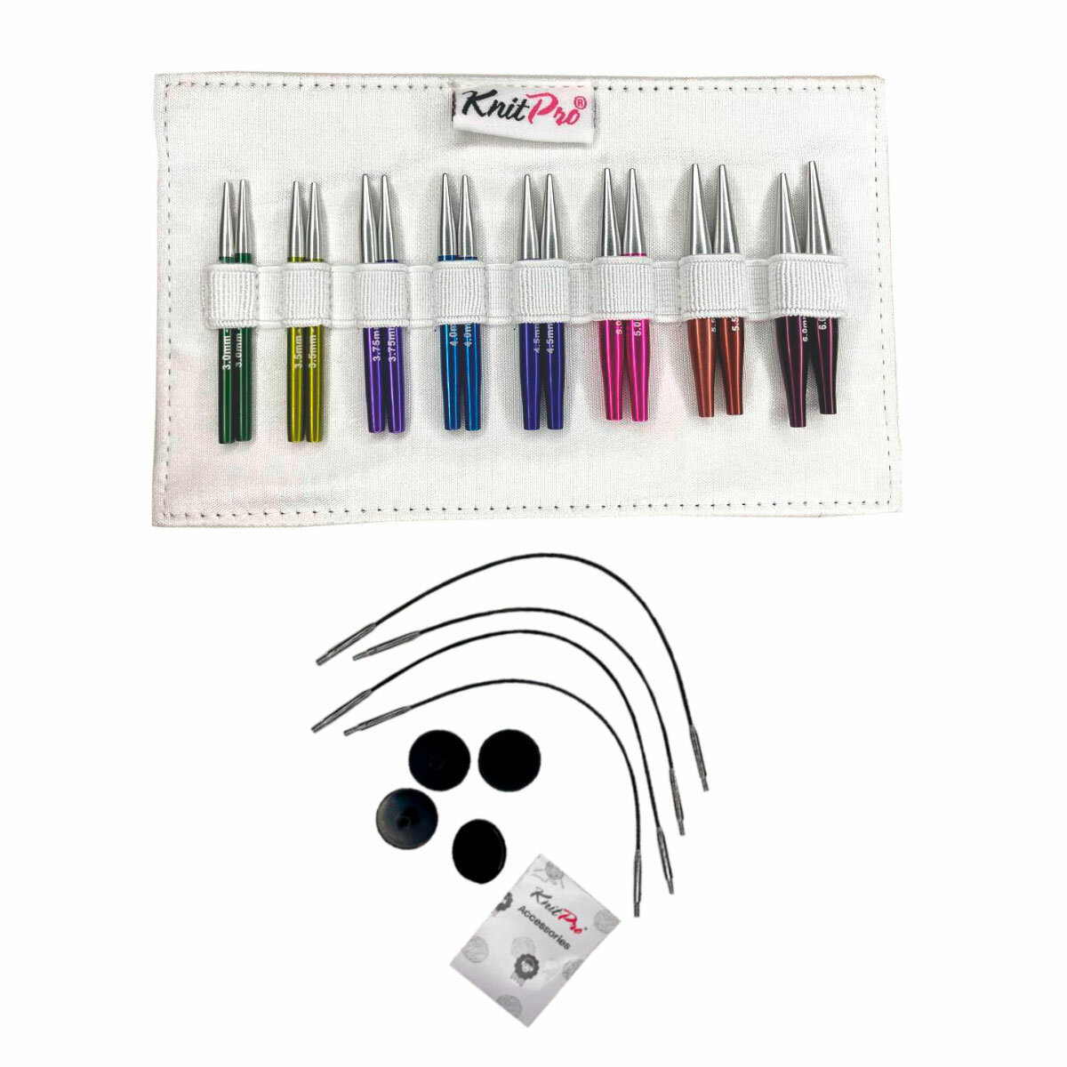 Набор "Mini" спиц съемных "Zing", длина 5см, 8 размеров, KnitPro, 47432