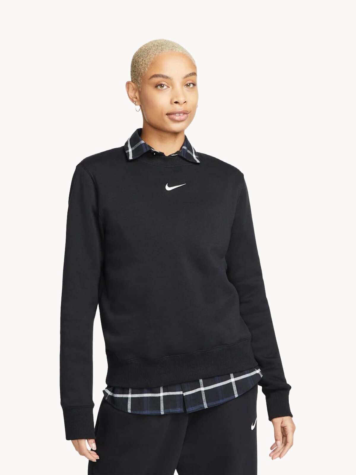 Свитшот спортивный NIKE Phoenix Fleece, размер XS, , чёрный — фото 1