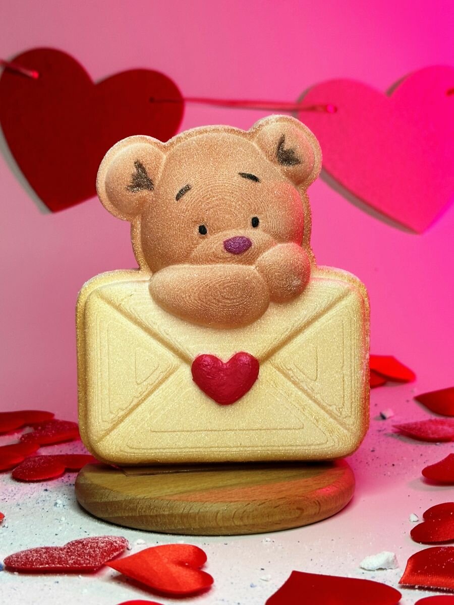 3D форма для бомбочек Мишка с конвертом — фото 1