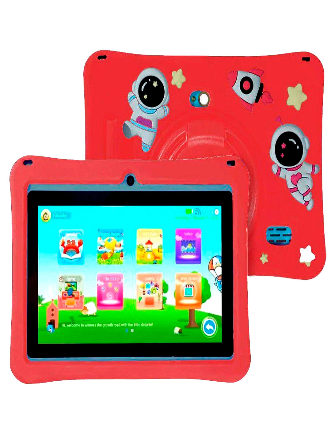 Детский Android-планшет Oteeto K3, 7 дюймов, 4/128ГБ, Wi-Fi, сеть 5G, 3000 мАч - Вишнёвый, OTEETO/K3