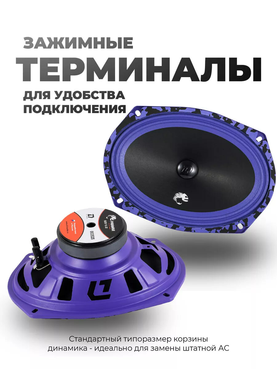 Динамики эстрадные DL Audio Piranha 69 V.2, овальные, 15х23 см, 2 шт — фото 1