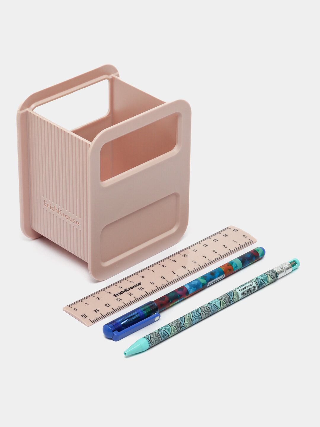 Подставка-органайзер для ручек, карандашей и школьных принадлежностей, ErichKrause Techno - Кремовый