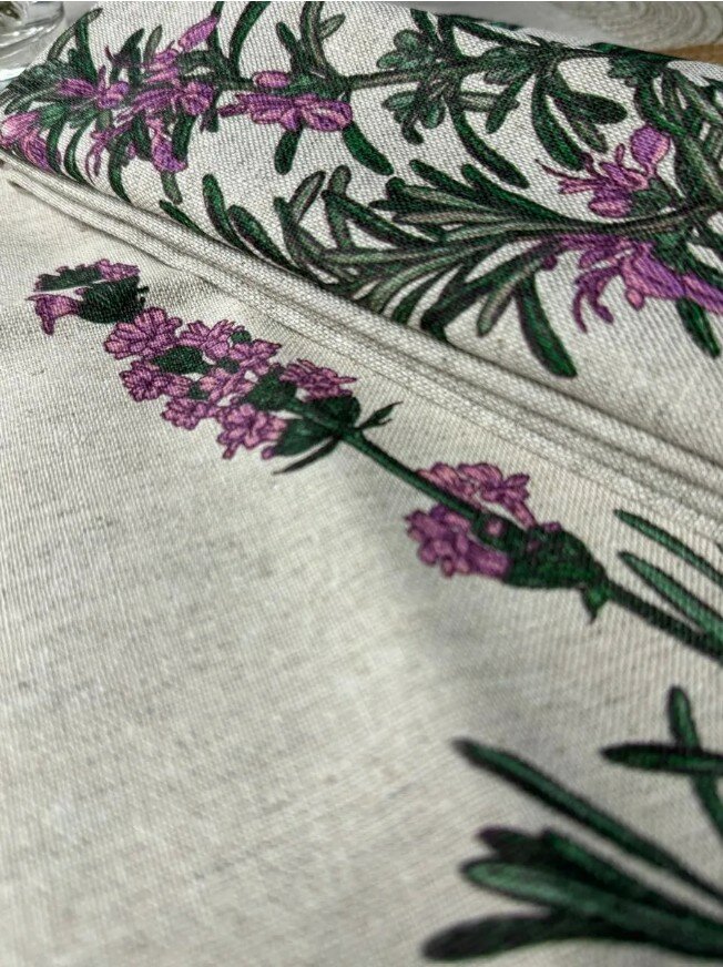 Набор полотенец из 3 штук "Прованские травы" из льна и хлопка, 45*60 в подарочной упаковке