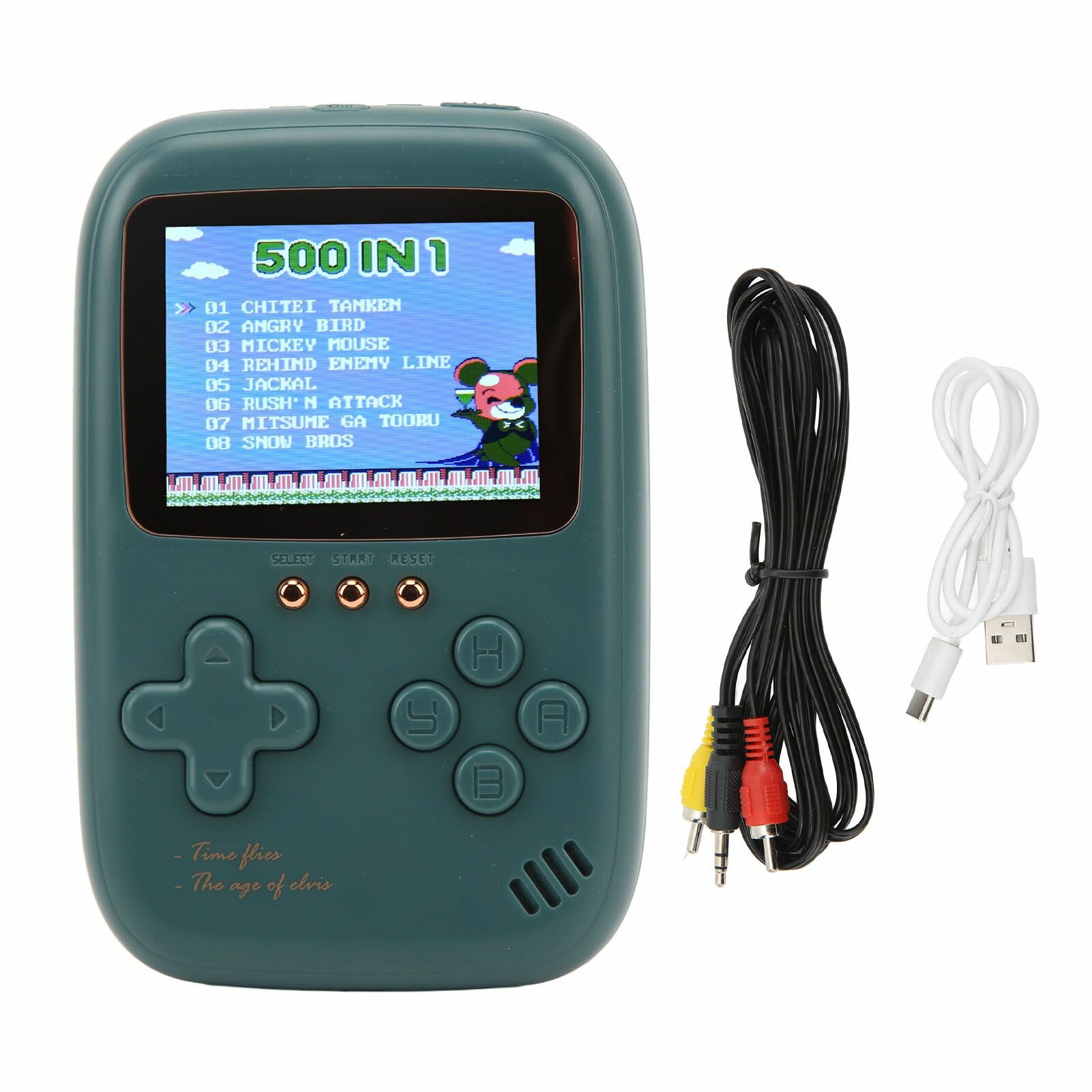 Портативная игровая консоль с 10000 mAh, ретро-дизайн, зеленая