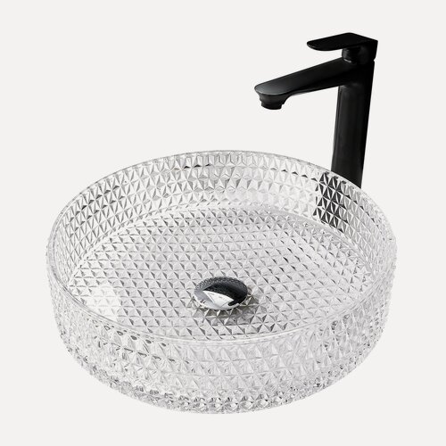 Изображение товара Раковина накладная ABBER Glas AK2301, круглая, 39 см, стекло, прозрачная
