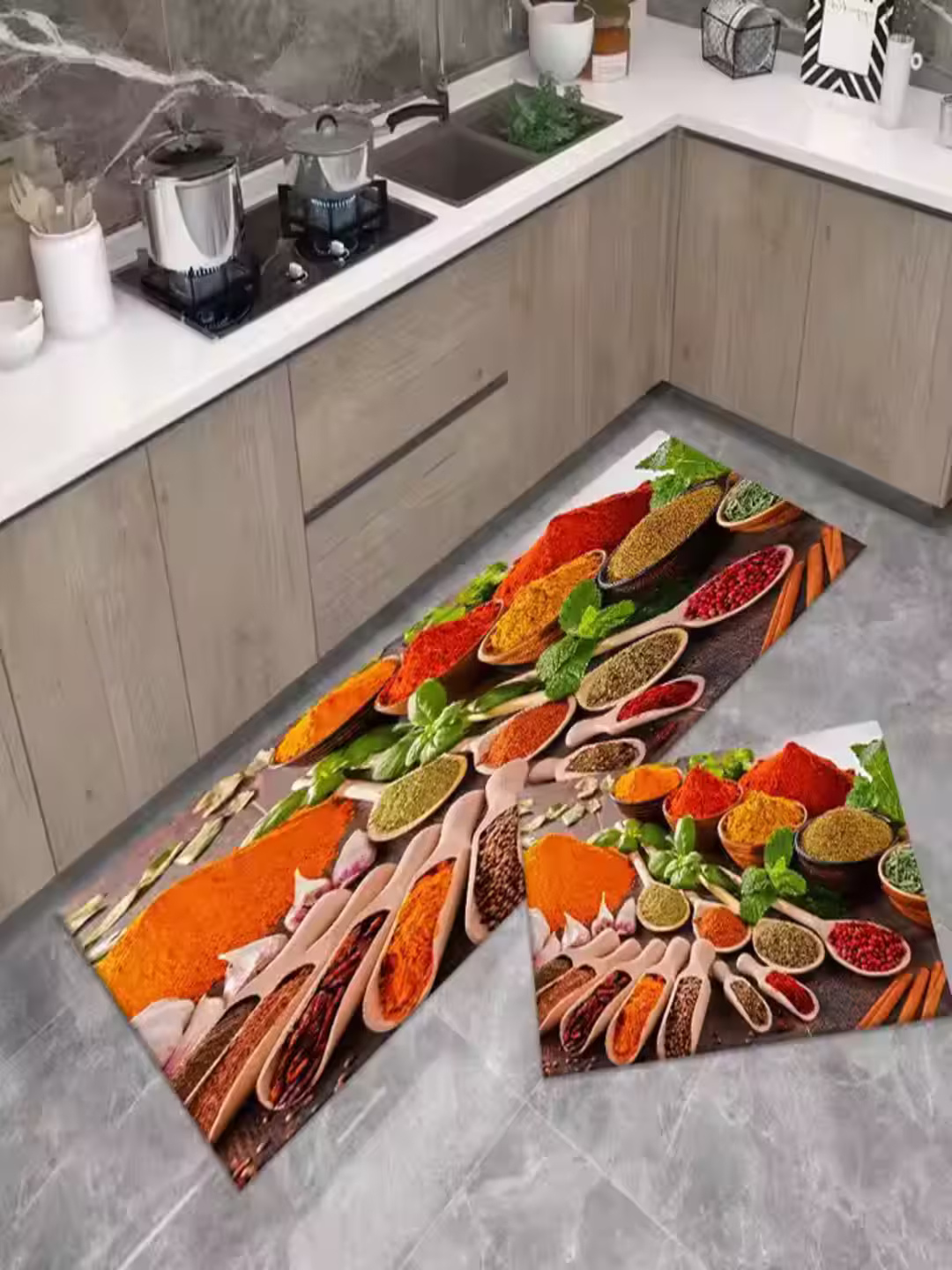 Комплект ковриков для кухни и ванной, быстросохнущие и влагостойкие»