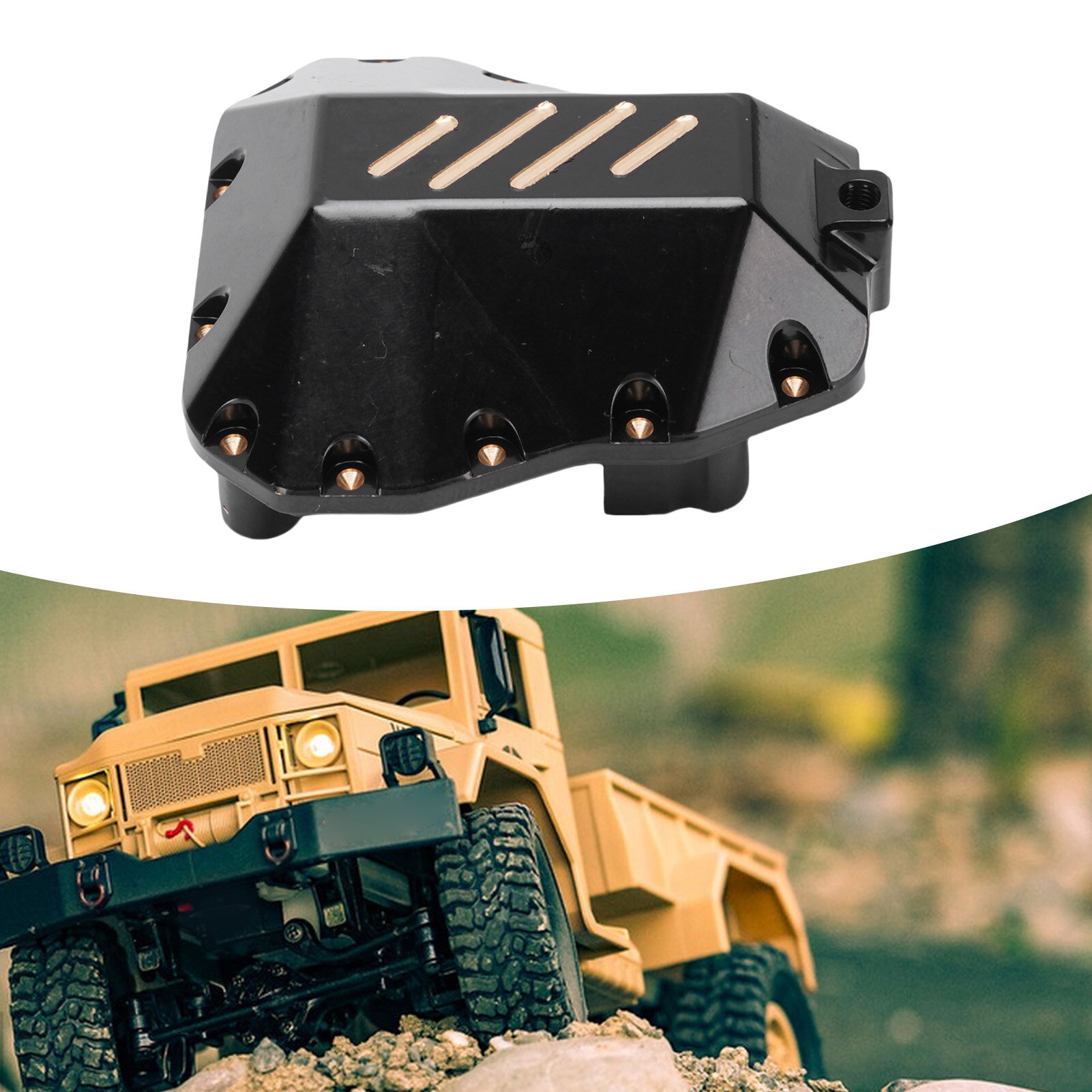 Латунная крышка дифференциала, подходит для MK07 RC Crawler, черное золото, крышка дифференциала передней и задней оси, противовес