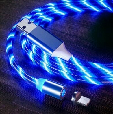 Светящаяся светодиодная подсветка, быстрая зарядка, магнитный кабель USB Type C, магнитный кабель, кабель USB Micro Char