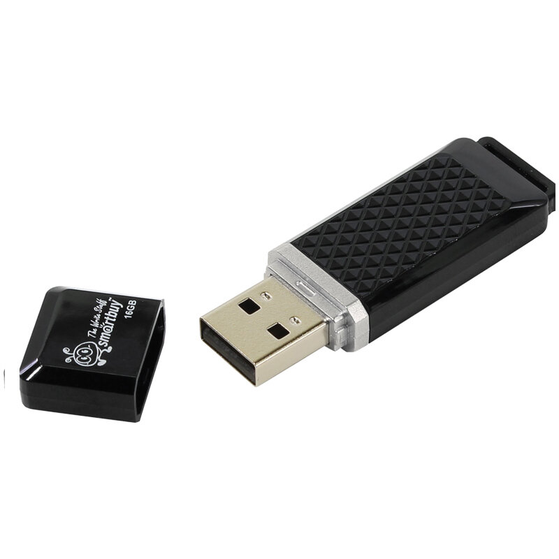 2 шт. Память Smart Buy "Quartz" 16GB, USB 2.0 Flash Drive, черный