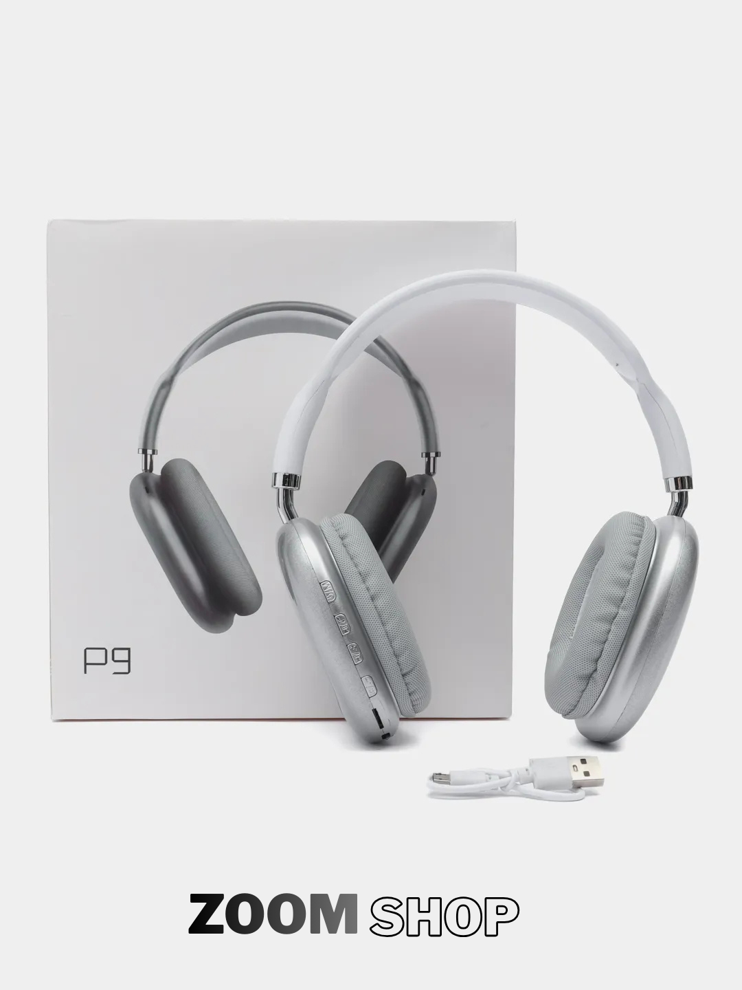 Беспроводные накладные наушники Bluetooth с микрофоном, черные_P9_seriy