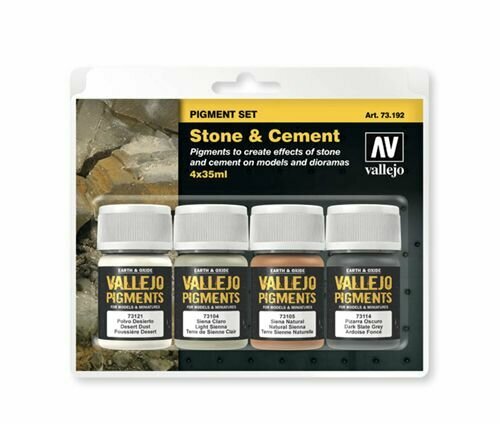 Набор пигментов 73192 Pigment Set - Stone & Cement Vallejo 73192
