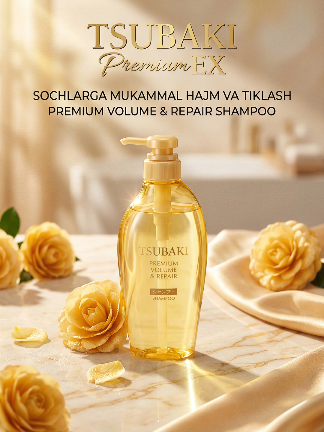 Шампунь SUBAKI Premium, увлажняющий и восстанавливающий, японский