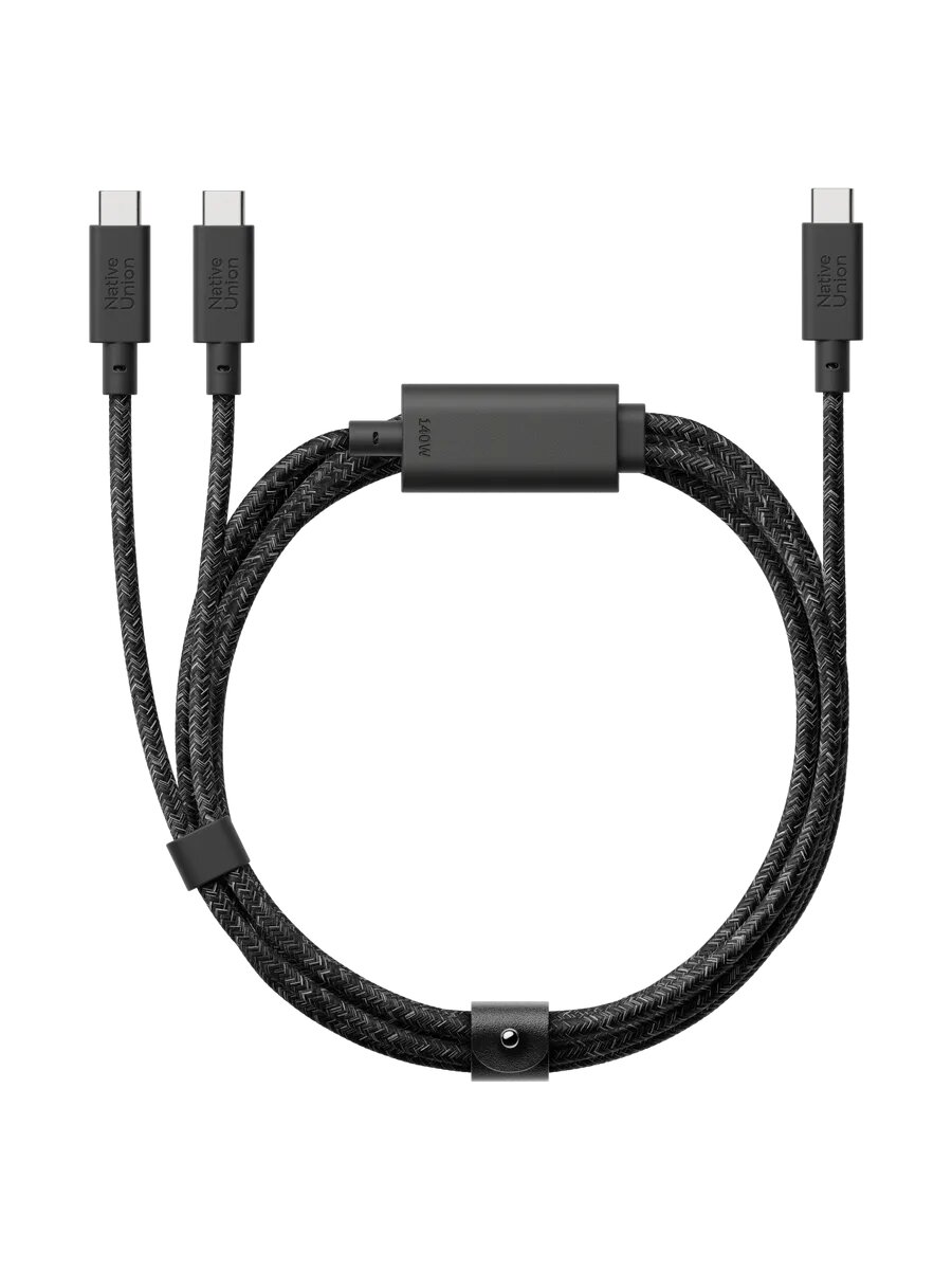 Кабель зарядный Native Union BELT CABLE TYPE C TO 2C, 140W, 2 метра, цвет: космос