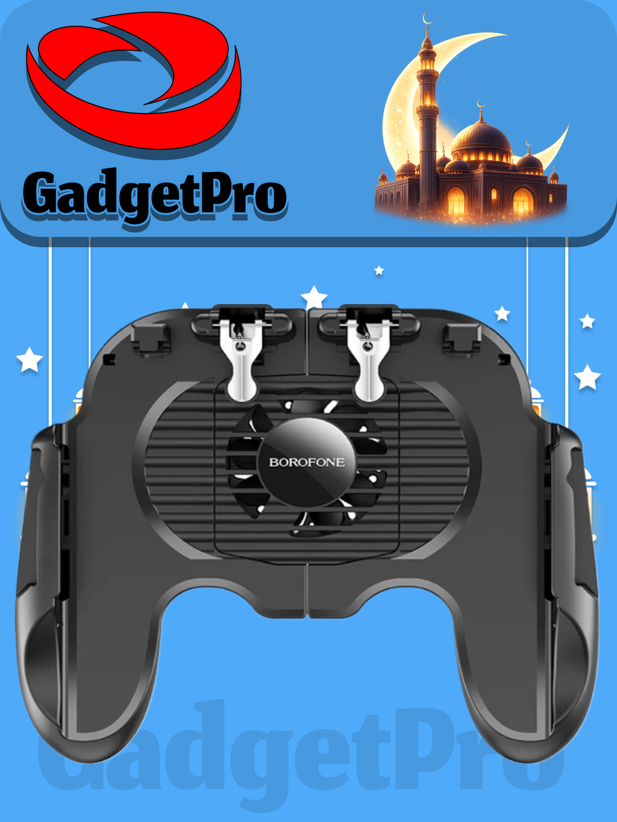 Игровой геймпад Borofone BG3 с охлаждением: беспроводной, для Android/iOS, черный, современный гейминг.
