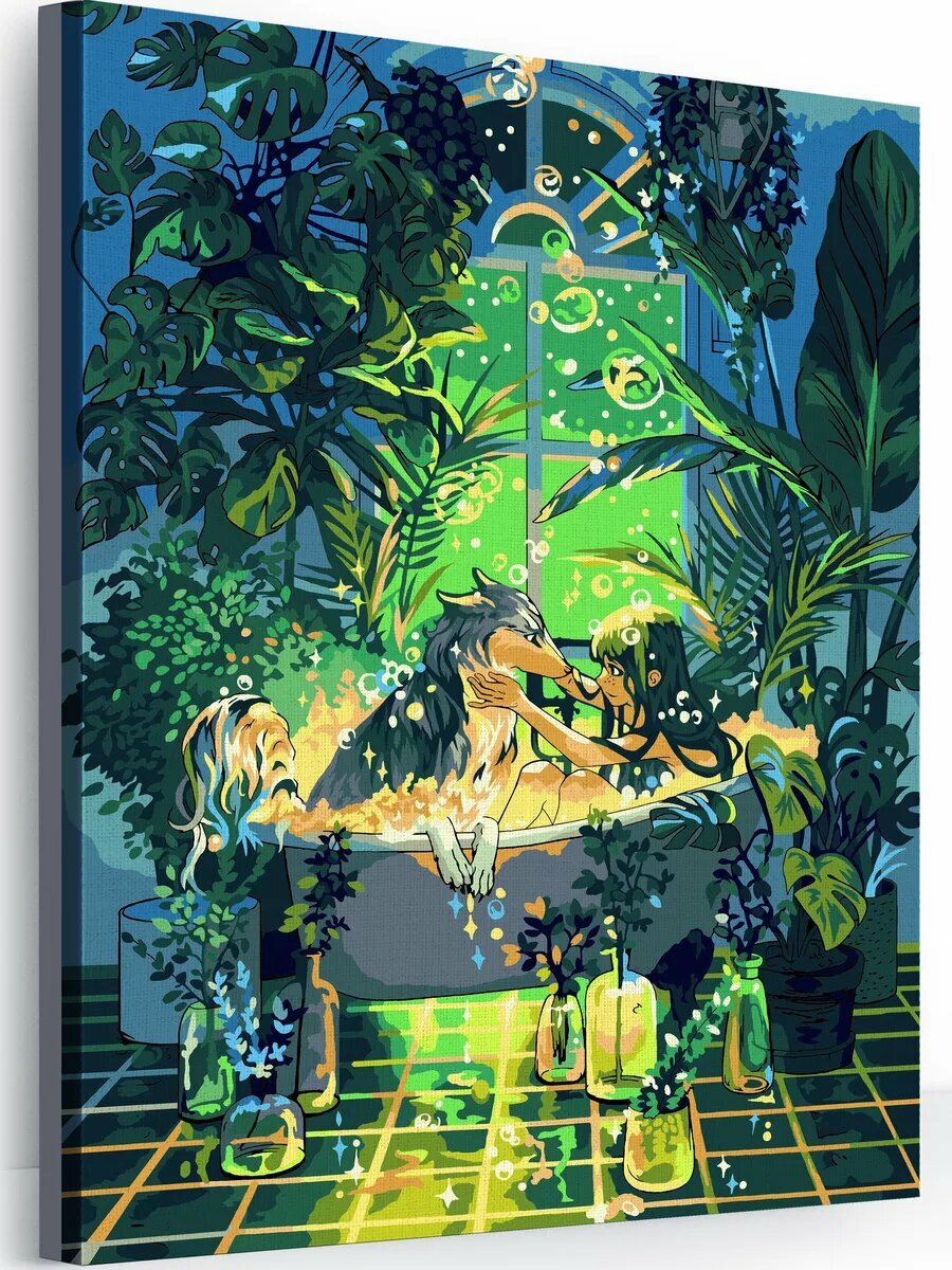 Картина по номерам на холсте с подрамником 40х50 см Время купания