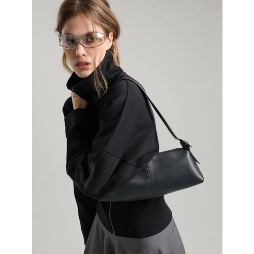 Сумка хобо Afina фактура гладкая черный 15179₽