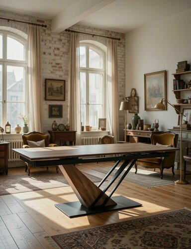 Изображение товара Керамический стол SIGNAL GENESIS Legno 160-220/90 эффект дерева/дуб/черный