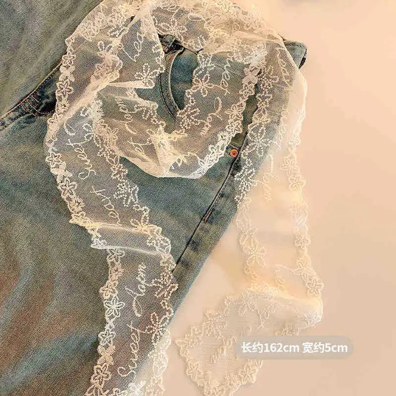 Кружевной шелковый шарф, цвет Alphabet lace