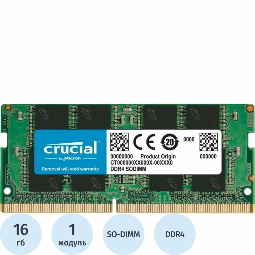 Crucial 32GB Kit (2 x 16GB) DDR4-2666 SODIMM купить — купить по