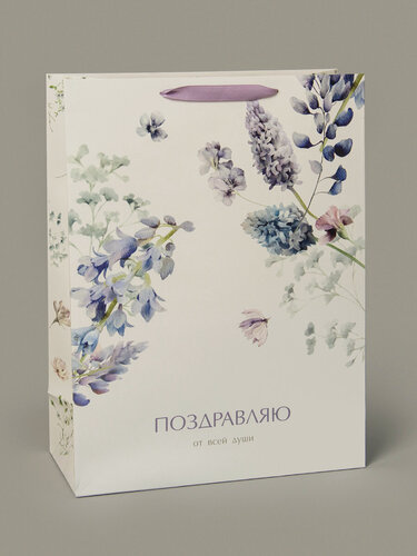 Изображение товара Пакет подарочный женский, большой, белый, 41*31*14 см, 1 шт.