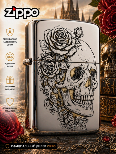 Изображение товара Зажигалка Zippo с гравировкой Роза вечности