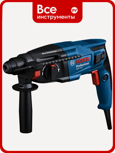 Изображение товара Перфоратор Bosch GBH 220 06112A6080, для сверления отверстий в мягких, щеточный двигатель, SDS‑plus хвостовик