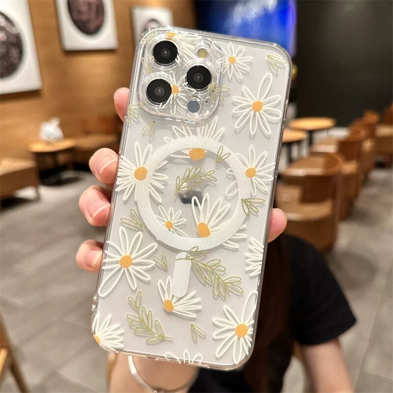 Магнитный чехол с поддержкой MagSafe для Huawei P70 Pro с цветком одуванчика