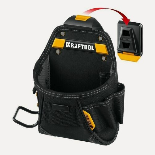 Изображение товара Поясная сумка, KRAFTOOL KP-6 с быстросъёмным креплением FastClip, 6 карманов и петель, 240х250 мм
