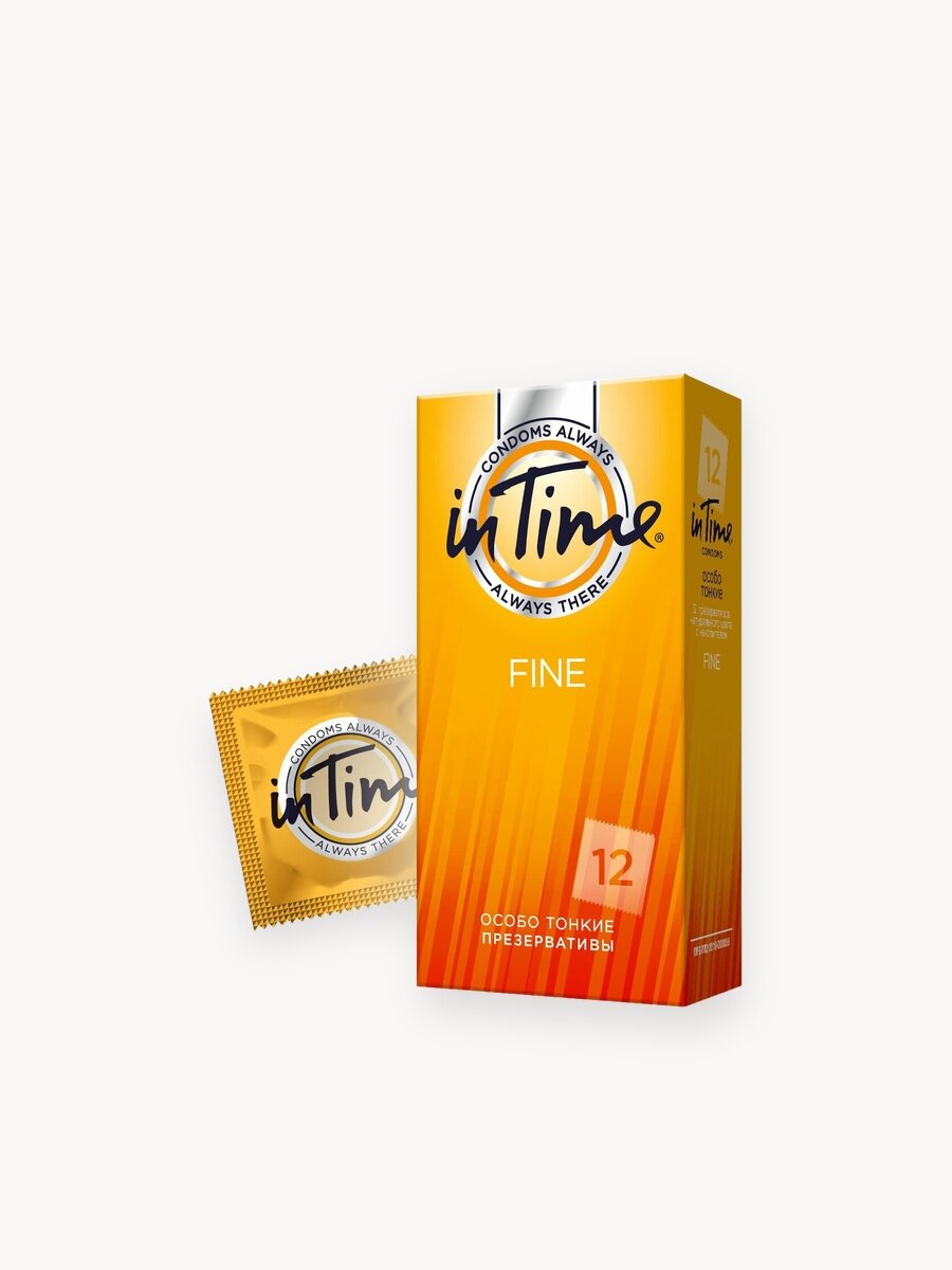 Презервативы латексные IN TIME Fine особо тонкие, с силиконовой смазкой 12 шт