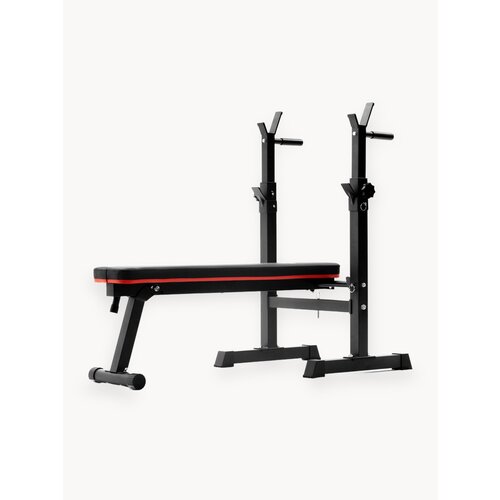 Скамья для жима спортивная со стойками под штангу складная FS-7310