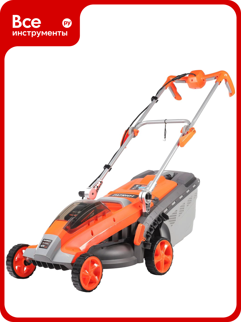 Газонокосилка аккумуляторная Patriot CM4010XL 40B платформа LCT 37см бесщёточный дв травосб. 40л одна АКБ(40А*ч) и ЗУ 250204010
