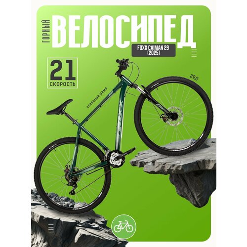 Горный велосипед Foxx Caiman 29, год 2025, цвет Зеленый, ростовка 22