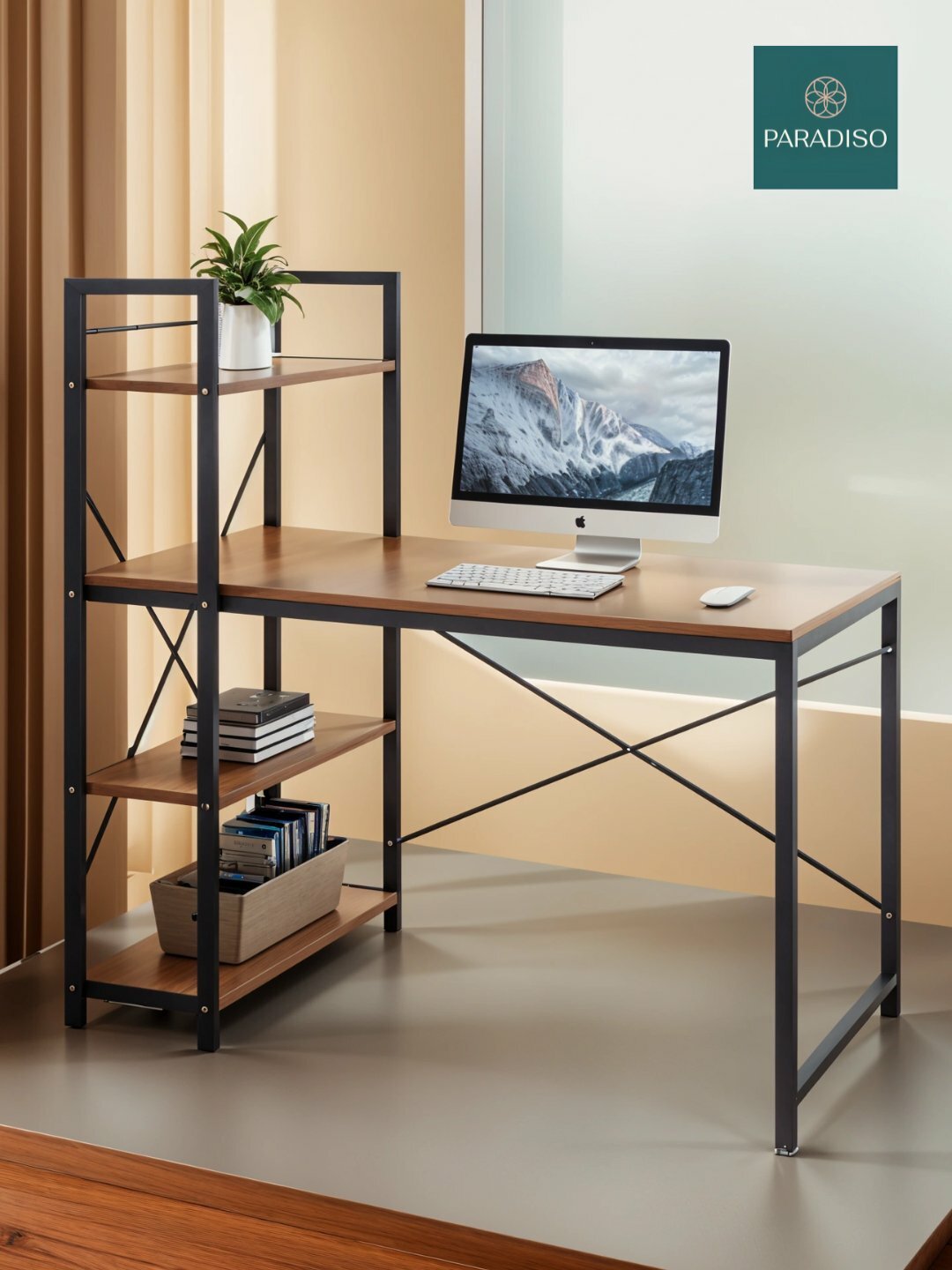 Письменный стол с полкой, для офиса, школы, компьютера , лофт — фото 1