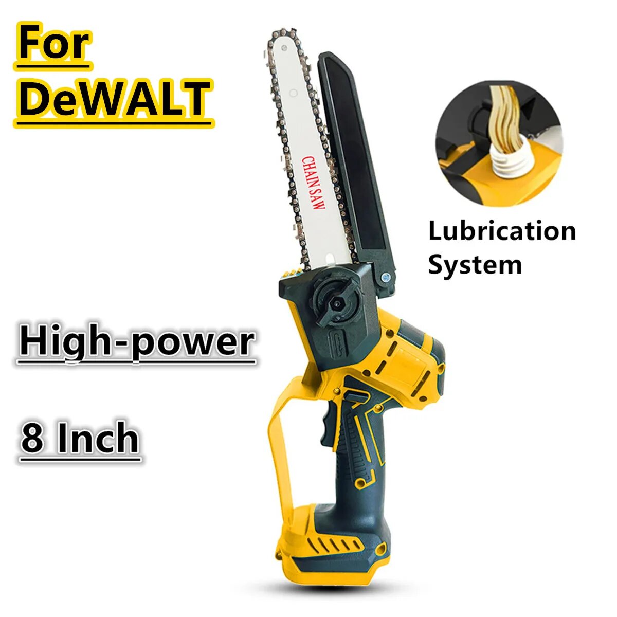 Бесщеточная аккумуляторная цепная пила DeWALT 8 дюймов