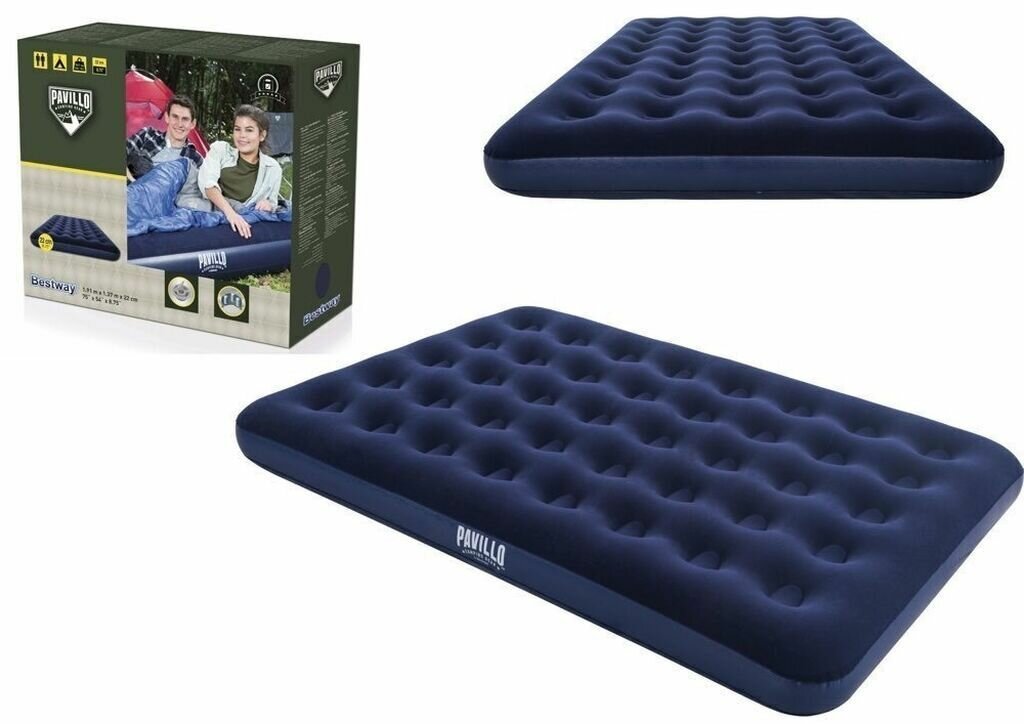 Надувной матрас Bestway "Flocked", 191 см x 137 см x 22 см, синий, 67002