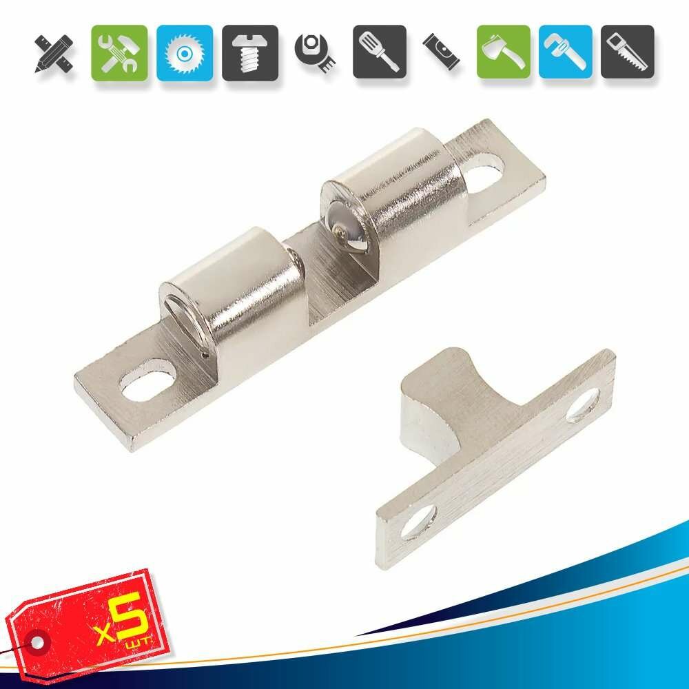 (5шт) х Защёлка шариковая Amig 13-50 50 мм сталь цвет хром