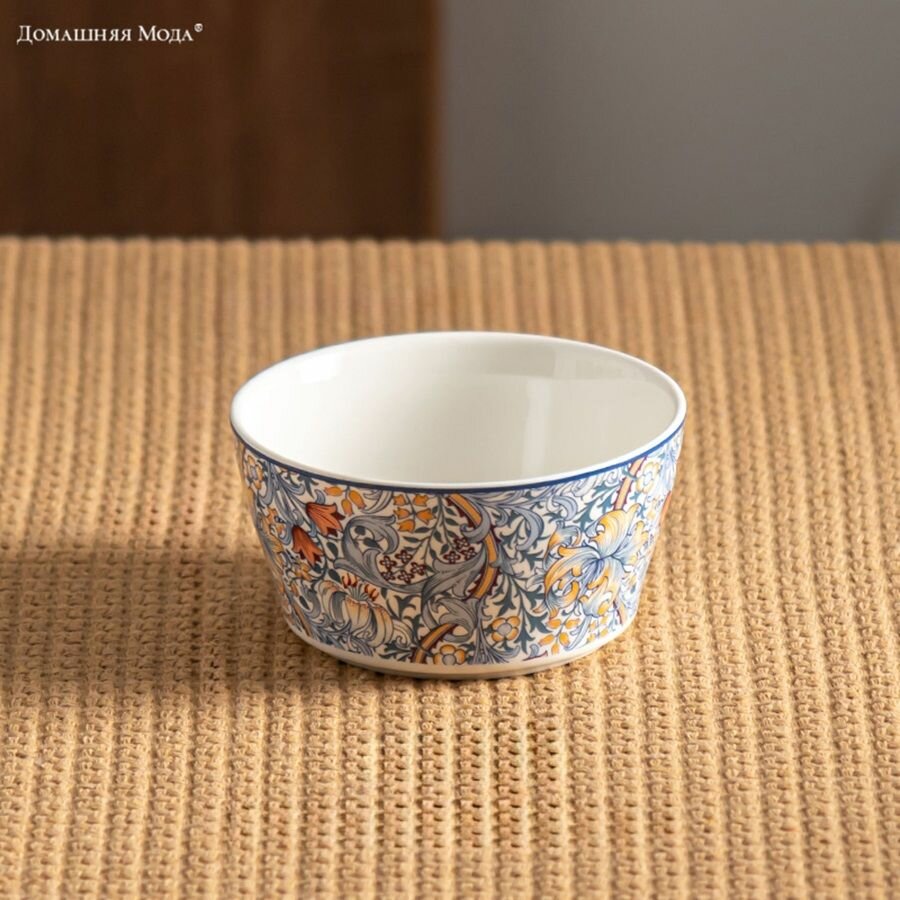  Династия  Салатник фарфоровый 400мл  д11 8х6 2см  с деколью  отводка