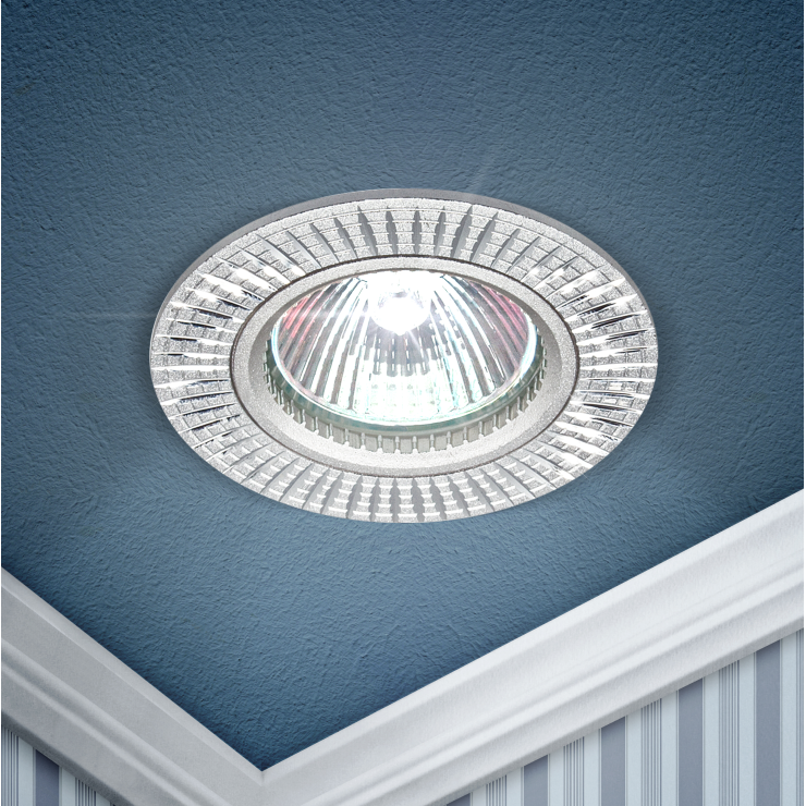 Светильник встраиваемый KL32 AL/SL/1 MR16 12В 50Вт алюм. серебро, ЭРА Б0049559 (1 шт.)