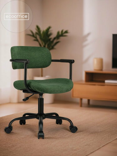 Изображение товара Кресло компьютерное офисное Эко-Офис колин / Eco-Office KOLIN W-231, стул крутящийся на колесиках, Зелёная ткань