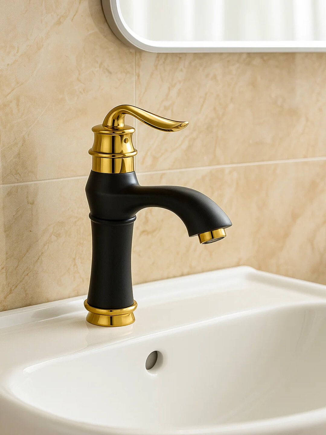 Смеситель с изливом классического дизайна для умывальника