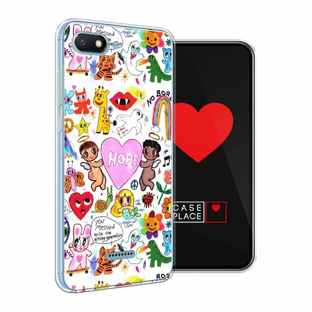 Чехол на Xiaomi Redmi 6A / Сяоми Редми 6А с принтом "Милые рисунки" — фото 1