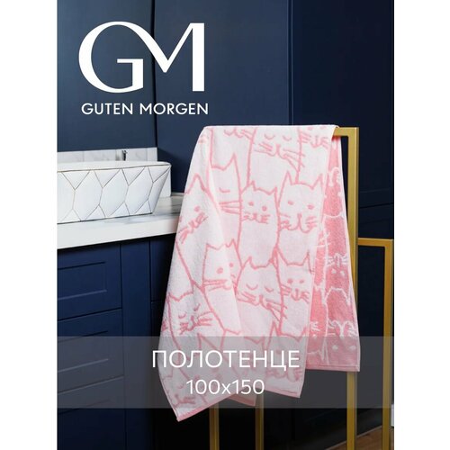 фото Полотенце махровое, guten morgen 1 шт, 100х150, киттенз, хлопок 100%, 450 г/м2