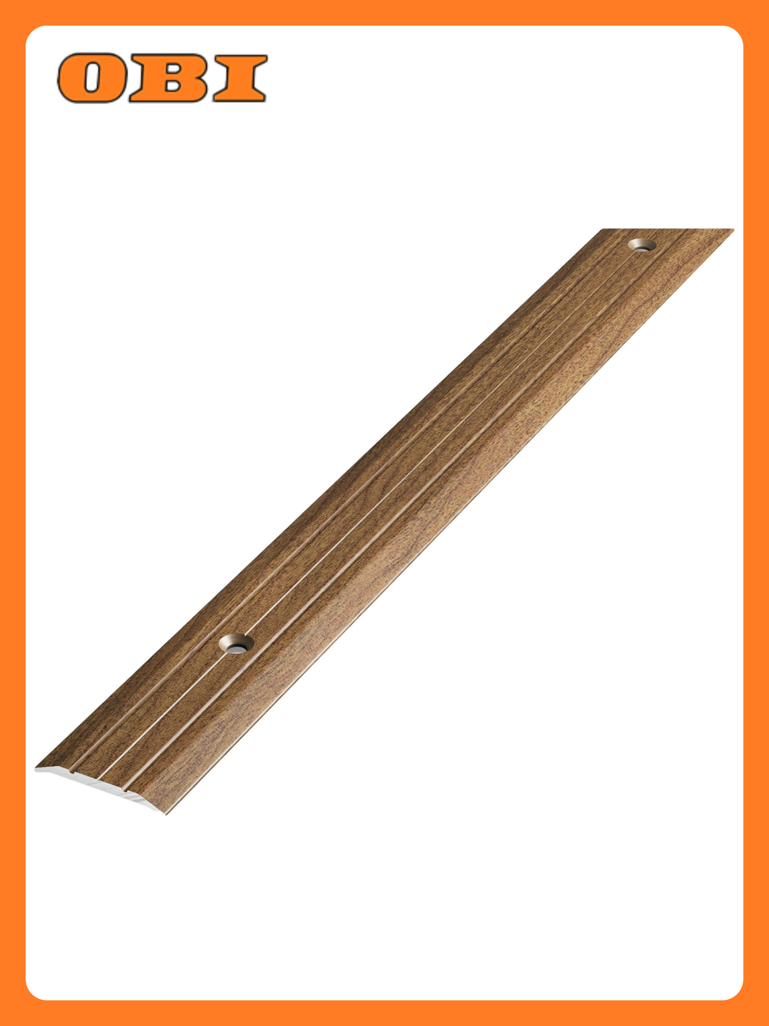 Порог одноуровневый лука ПС 01 Дуб престиж алюминий 900x25 мм