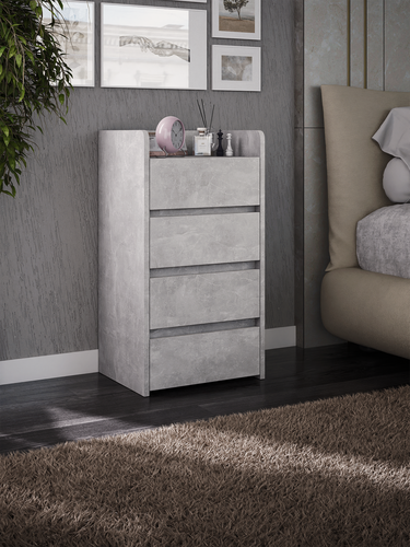 Изображение товара Тумба MFMaster Vitto-155, ЛДСП, с ящиками, бетон, 40х74,2х32,2 см